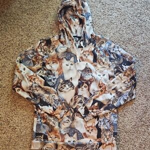Cat Print Hoodie